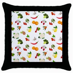 Fruits, Vegetables And Berries Throw Pillow Case (black) by SychEva