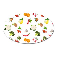 Fruits, Vegetables And Berries Oval Magnet by SychEva