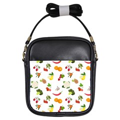 Fruits, Vegetables And Berries Girls Sling Bag by SychEva