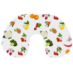 Fruits, Vegetables And Berries Travel Neck Pillow by SychEva