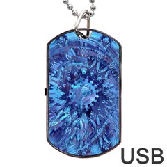 Fuzzball Mandala Dog Tag Usb Flash (two Sides) by MRNStudios