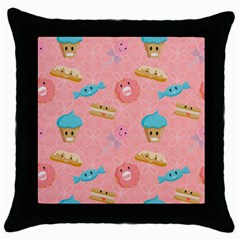Toothy Sweets Throw Pillow Case (black) by SychEva