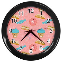 Toothy Sweets Wall Clock (black) by SychEva