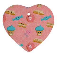 Toothy Sweets Heart Ornament (two Sides) by SychEva