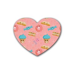 Toothy Sweets Heart Coaster (4 Pack)  by SychEva