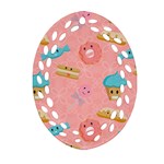 Toothy Sweets Oval Filigree Ornament (Two Sides) Front