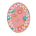 Toothy Sweets Oval Filigree Ornament (Two Sides) Back