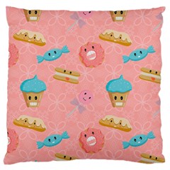 Toothy Sweets Large Cushion Case (two Sides) by SychEva