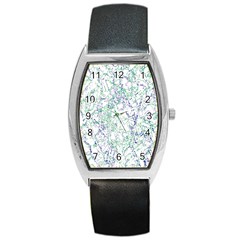 Splatter Abstract Bright Print Barrel Style Metal Watch by dflcprintsclothing