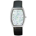 Splatter Abstract Bright Print Barrel Style Metal Watch Front