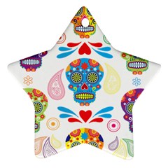 Boho Skull Vibe Star Ornament (two Sides) by designsbymallika