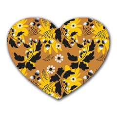 Folk Flowers Art Pattern  Heart Mousepads by Eskimos