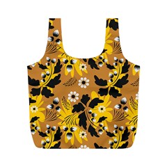 Folk Flowers Art Pattern  Full Print Recycle Bag (m) by Eskimos