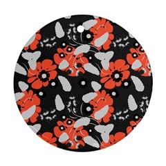 Folk Flowers Art Pattern Floral   Ornament (round) by Eskimos