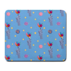 Baby Elephant Flying On Balloons Large Mousepads by SychEva