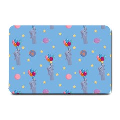 Baby Elephant Flying On Balloons Small Doormat  by SychEva