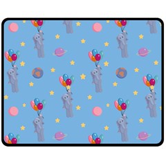 Baby Elephant Flying On Balloons Fleece Blanket (medium)  by SychEva