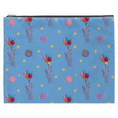 Baby Elephant Flying On Balloons Cosmetic Bag (xxxl) by SychEva