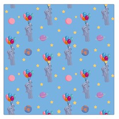 Baby Elephant Flying On Balloons Large Satin Scarf (Square)