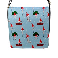 Funny Mushrooms Go About Their Business Flap Closure Messenger Bag (l) by SychEva