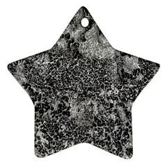 Grey And White Grunge Camouflage Abstract Print Ornament (star) by dflcprintsclothing