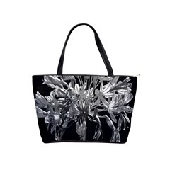 Black And White Lilies Botany Motif Print Classic Shoulder Handbag by dflcprintsclothing