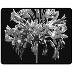 Black And White Lilies Botany Motif Print Double Sided Fleece Blanket (medium)  by dflcprintsclothing