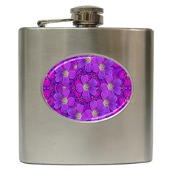 Fantasy Flowers In Paradise Calm Style Hip Flask (6 Oz) by pepitasart