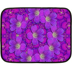 Fantasy Flowers In Paradise Calm Style Double Sided Fleece Blanket (mini)  by pepitasart