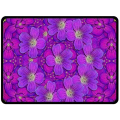 Fantasy Flowers In Paradise Calm Style Fleece Blanket (large)  by pepitasart