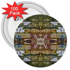 Abstract Symmetry 3  Buttons (100 Pack)  by kaleidomarblingart