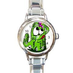 Cactus Round Italian Charm Watch by IIPhotographyAndDesigns