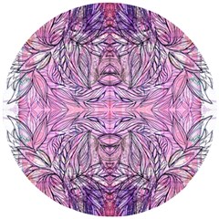 Biro On Pink Symmetry Wooden Puzzle Round