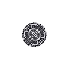 Black And White Geometric Print 1  Mini Buttons by dflcprintsclothing