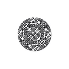 Black And White Geometric Print Golf Ball Marker by dflcprintsclothing