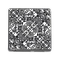 Black And White Geometric Print Memory Card Reader (square 5 Slot) by dflcprintsclothing