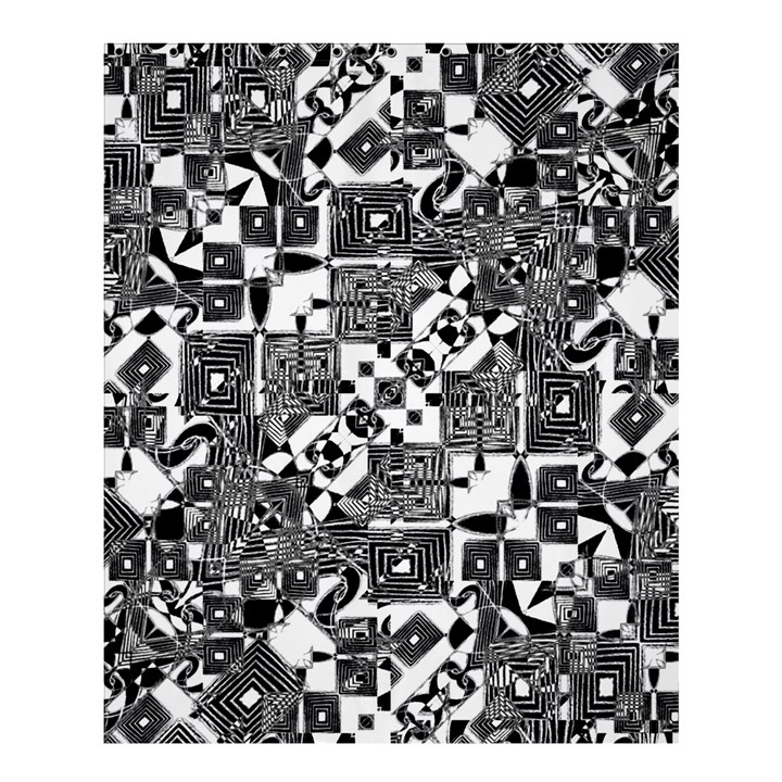 Black And White Geometric Print Shower Curtain 60  x 72  (Medium) 