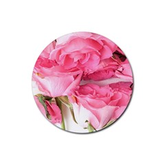 Magenta Bouquet Rubber Round Coaster (4 Pack)  by kaleidomarblingart