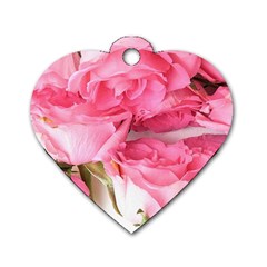 Magenta Bouquet Dog Tag Heart (two Sides) by kaleidomarblingart
