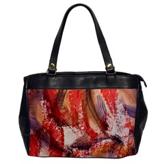 Abstract Red Petals Oversize Office Handbag by kaleidomarblingart