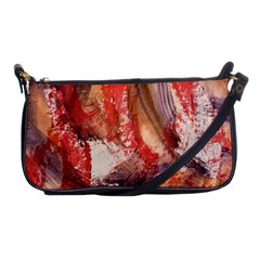 Abstract Red Petals Shoulder Clutch Bag by kaleidomarblingart