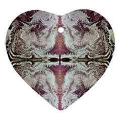 White Burgundy Repeats Heart Ornament (two Sides)