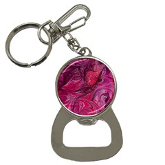 Red Feathers Bottle Opener Key Chain by kaleidomarblingart