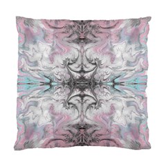 Pink On Grey Arabesque Standard Cushion Case (two Sides) by kaleidomarblingart