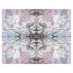 Pink On Grey Arabesque Double Sided Flano Blanket (medium)  by kaleidomarblingart