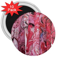 Pink Marbling Collage 3  Magnets (10 Pack) 