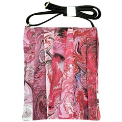 Pink Marbling Collage Shoulder Sling Bag