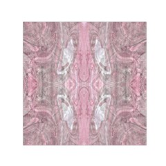 Pink Arabesque Small Satin Scarf (square) by kaleidomarblingart