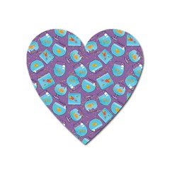 Aquarium With Fish And Sparkles Heart Magnet by SychEva