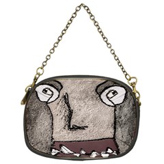 Sketchy Style Head Creepy Mask Drawing Chain Purse (two Sides)